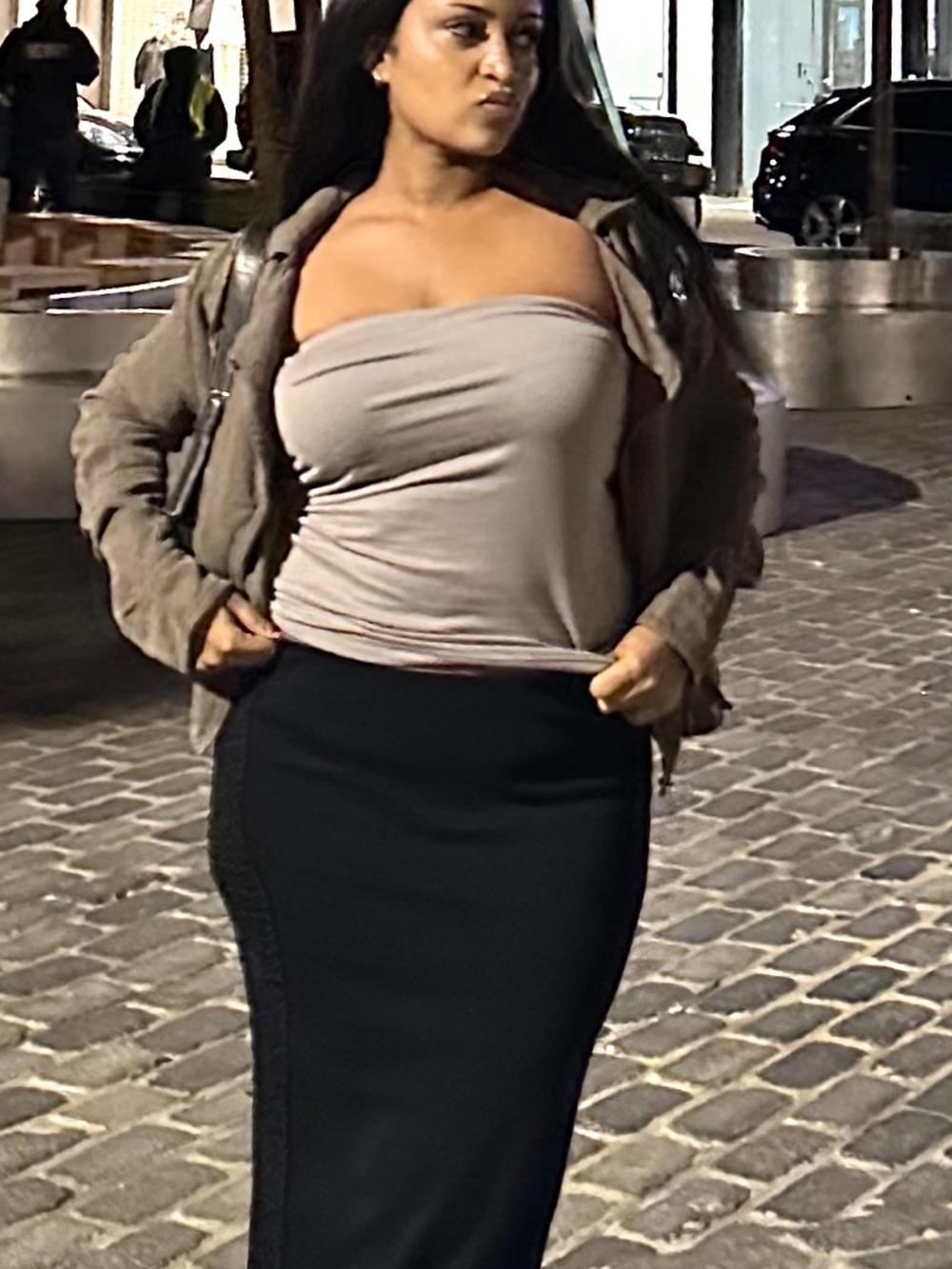 Taupe / Light grey tube top